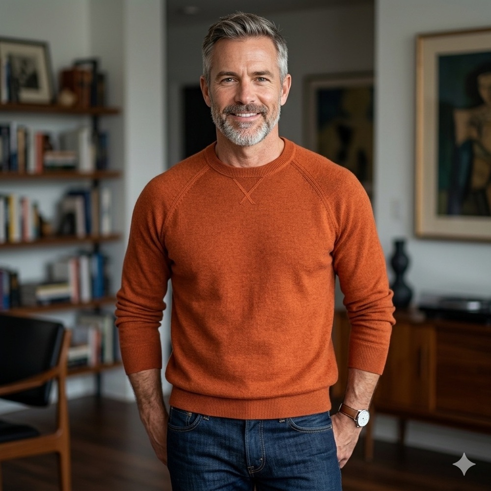 Perry Ellis Burnt Orange Crewneck Sweater UNISEX